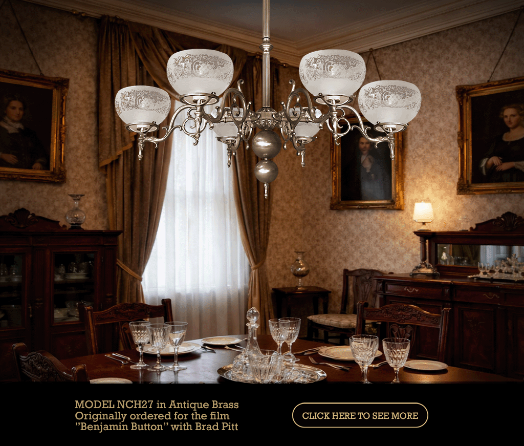 NCH27 a vintage antique Victorian style hand crafted ceiling lighting fixture chandelier in antique brass 